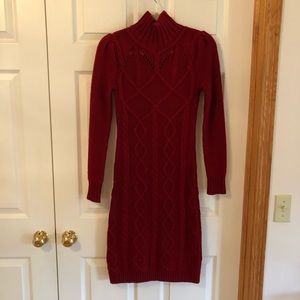 VS Deep red cable knit turtle neck, sweater dress by Victoria’s Secret